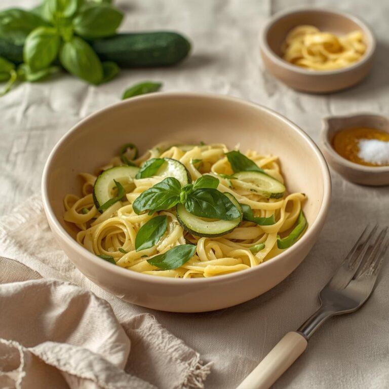 Zucchini & Basil Olive Oil Pasta Bowl